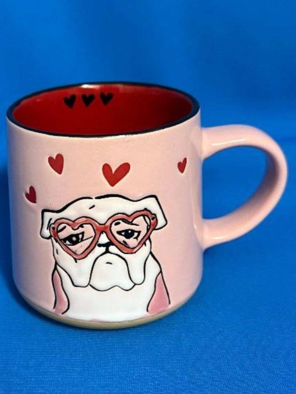 NEW ENGLISH BULLDOG PINK HEARTS ABSOLUTELY GORGEOUS MUG / CUP 17 OZ / 17 OUNCES